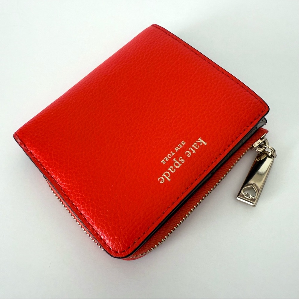 EUC Kate Spade Small Bifold Zip Wallet Card Holder